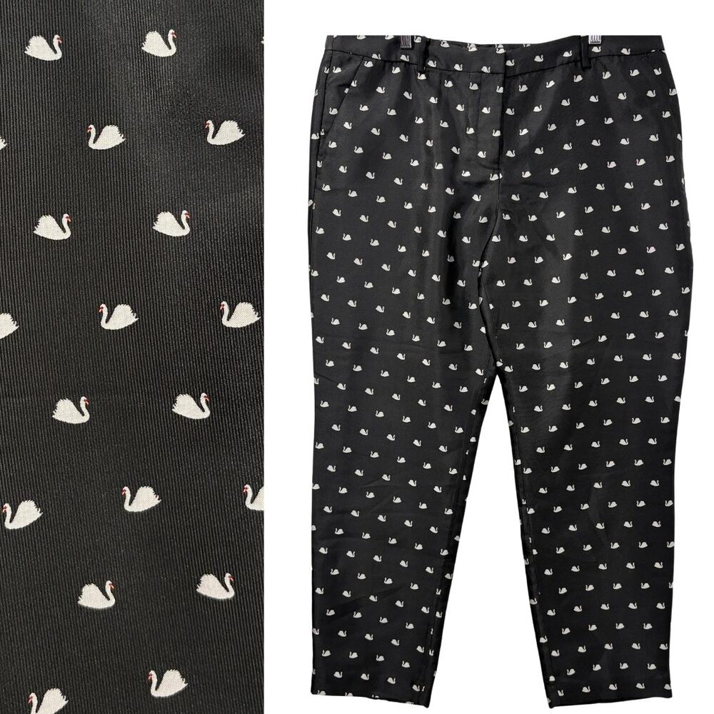 Rsvp By Talbots Size 16 Swan Print Cigarette Pant… - image 1